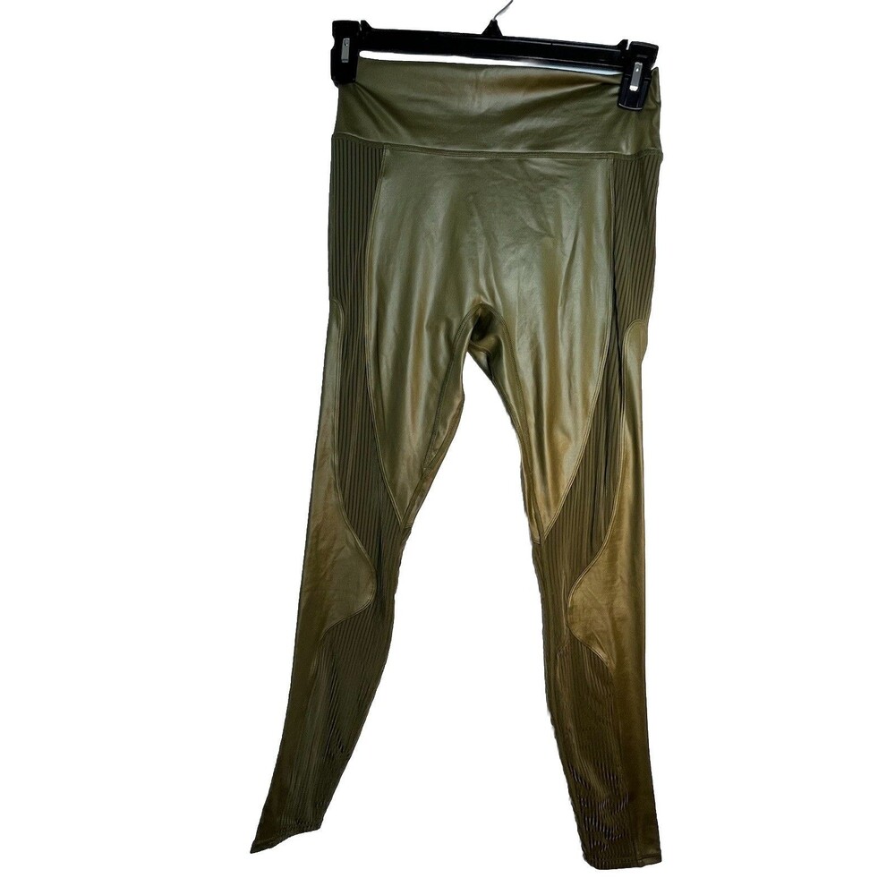 Fabletics Motion365 High Waisted Tight Leggings Moss Green Shiny Medium Running